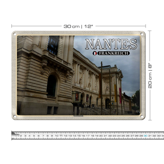 Blechschild Reise 30x20cm Nantes Frankreich Kunstmuseum