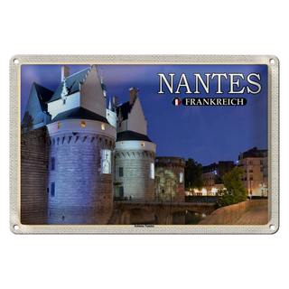 Blechschild Reise 30x20cm Nantes Frankreich Schloss Nantes