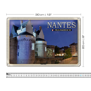 Blechschild Reise 30x20cm Nantes Frankreich Schloss Nantes