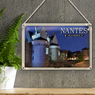 Blechschild Reise 30x20cm Nantes Frankreich Schloss Nantes