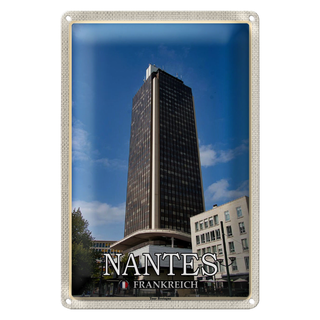 Blechschild Reise 20x30cm Nantes Frankreich Tour Bretagne