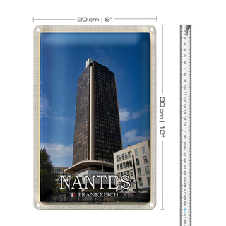 Blechschild Reise 20x30cm Nantes Frankreich Tour Bretagne