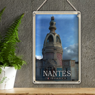 Blechschild Reise 20x30cm Nantes Frankreich Tour Lu