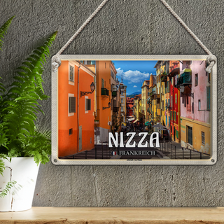 Blechschild Reise 30x20cm Nizza Frankreich Altstadt von Nizza