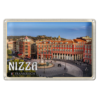 Blechschild Reise 30x20cm Nizza Frankreich Place Masséna Hauptplatz