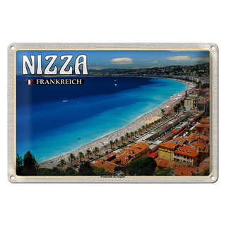 Blechschild Reise 30x20cm Nizza Frankreich Promenade des Anglais