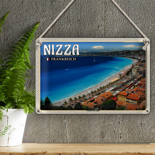Blechschild Reise 30x20cm Nizza Frankreich Promenade des Anglais