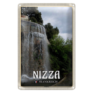 Blechschild Reise 20x30cm Nizza Frankreich Schloßberg