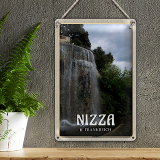 Blechschild Reise 20x30cm Nizza Frankreich Schloßberg