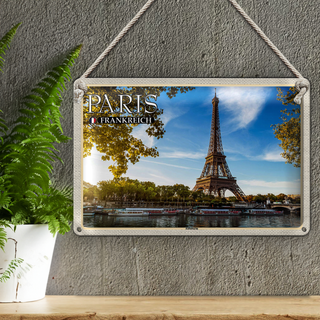 Blechschild Reise 30x20cm Paris Frankreich Eiffelturm