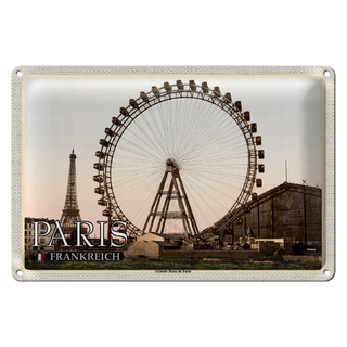 Blechschild Reise 30x20cm Paris Frankreich Grande Roue Riesenrad
