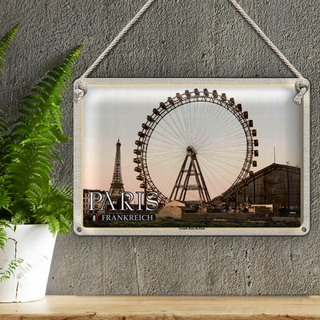 Blechschild Reise 30x20cm Paris Frankreich Grande Roue Riesenrad