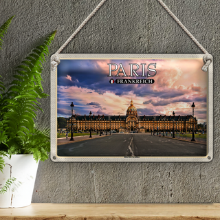Blechschild Reise 30x20cm Paris Frankreich Hotel des Invalides