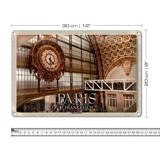 Blechschild Reise 30x20cm Paris Frankreich Musée d'Orsay Kunstmuseum
