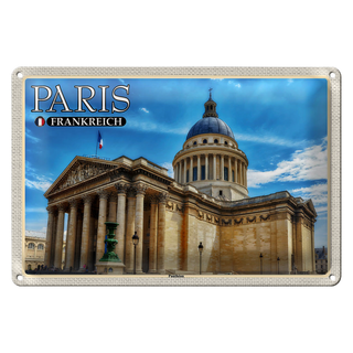 Blechschild Reise 30x20cm Paris Frankreich Panthéon Grabstätte