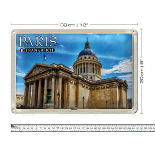 Blechschild Reise 30x20cm Paris Frankreich Panthéon Grabstätte