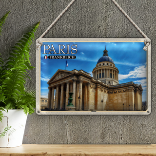 Blechschild Reise 30x20cm Paris Frankreich Panthéon Grabstätte