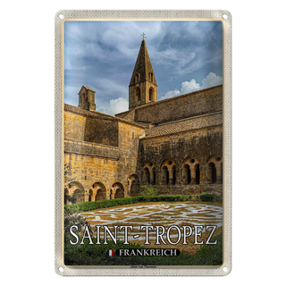 Blechschild Reise 20x30cm Saint-Tropez Frankreich Abtei von Thoronet