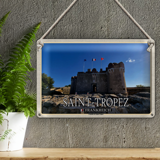 Blechschild Reise 30x20cm Saint-Tropez Frankreich Citadelle