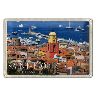 Blechschild Reise 30x20cm Saint-Tropez Eglise Notre-Dame-de