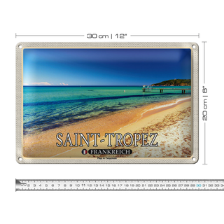 Blechschild Reise 30x20cm Saint-Tropez Plage de Pampelonne