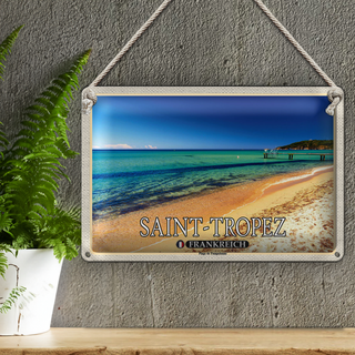 Blechschild Reise 30x20cm Saint-Tropez Plage de Pampelonne