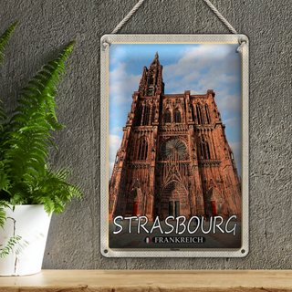 Blechschild Reise 20x30cm Strasbourg Frankreich Münster