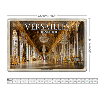Blechschild Reise 30x20cm Versailles Frankreich Schloss von Innen