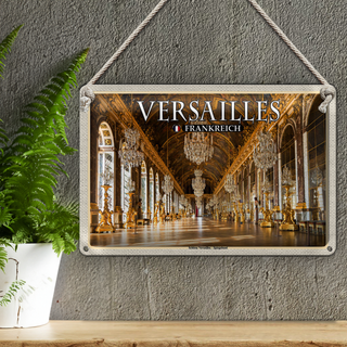 Blechschild Reise 30x20cm Versailles Frankreich Schloss von Innen