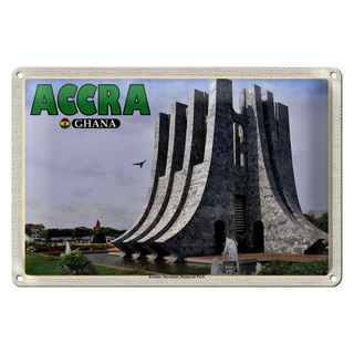 Blechschild Reise 30x20cm Accra Ghana Kwame Nkrumah Memorial Park