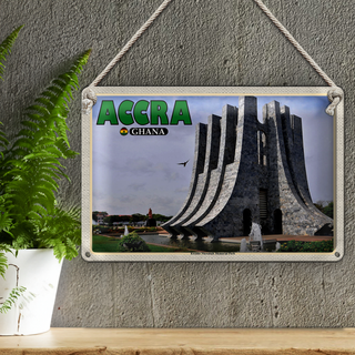 Blechschild Reise 30x20cm Accra Ghana Kwame Nkrumah Memorial Park