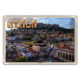 Blechschild Reise 30x20cm Athen Griechenland Monastiraki