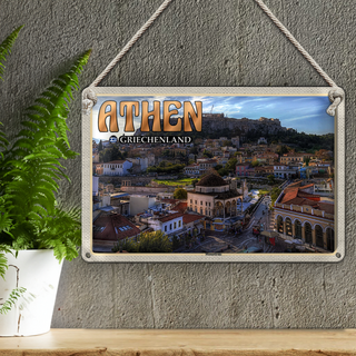 Blechschild Reise 30x20cm Athen Griechenland Monastiraki