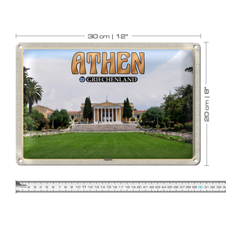 Blechschild Reise 30x20cm Athen Griechenland Zappeion Kongress