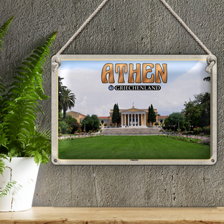 Blechschild Reise 30x20cm Athen Griechenland Zappeion Kongress