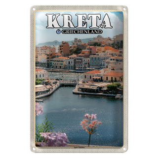 Blechschild Reise 20x30cm Kreta Griechenland Agios Nilolaos