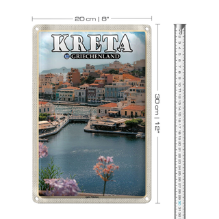 Blechschild Reise 20x30cm Kreta Griechenland Agios Nilolaos