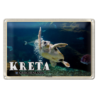 Blechschild Reise 30x20cm Kreta Griechenland Cretaaquarium