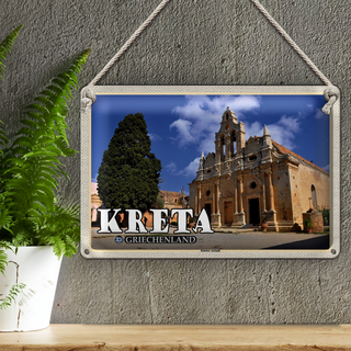 Blechschild Reise 30x20cm Kreta Griechenland Kloster Arkadi