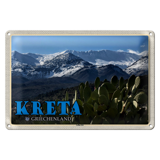 Blechschild Reise 30x20cm Kreta Griechenland Lefka Ori Gebirge