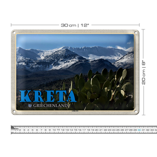 Blechschild Reise 30x20cm Kreta Griechenland Lefka Ori Gebirge
