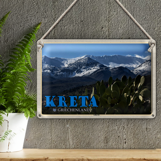 Blechschild Reise 30x20cm Kreta Griechenland Lefka Ori Gebirge