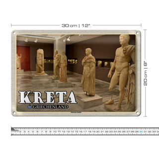 Blechschild Reise 30x20cm Kreta Griechenland Museum Iraklio