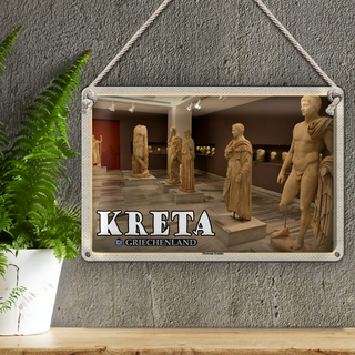 Blechschild Reise 30x20cm Kreta Griechenland Museum Iraklio