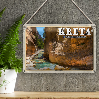 Blechschild Reise 30x20cm Kreta Griechenland Schlucht von Samaria