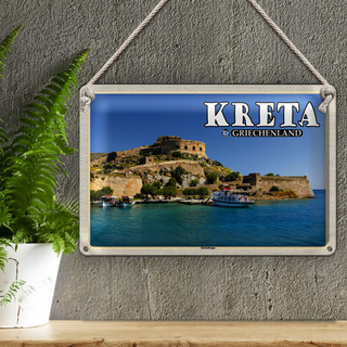 Blechschild Reise 30x20cm Kreta Griechenland Spinalonga Insel