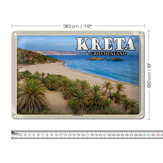 Blechschild Reise 30x20cm Kreta Griechenland Strand von Vai