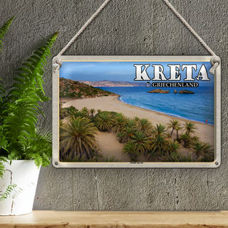 Blechschild Reise 30x20cm Kreta Griechenland Strand von Vai