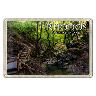 Blechschild Reise 30x20cm Rhodos Griechenland Tal der Schmetterlinge