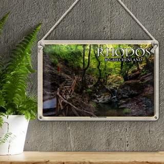 Blechschild Reise 30x20cm Rhodos Griechenland Tal der Schmetterlinge